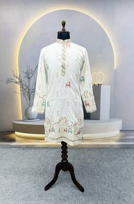 Trendy daaman concept cotton kurta-pyjama for men's 3