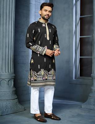 Trendy daaman concept cotton kurta-pyjama for men's 1
