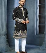 Trendy daaman concept cotton kurta-pyjama for men's