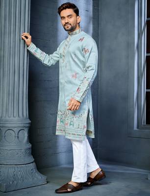 Trendy daaman concept cotton kurta-pyjama for men's 1