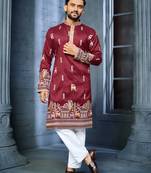 Trendy daaman concept cotton kurta-pyjama for men's