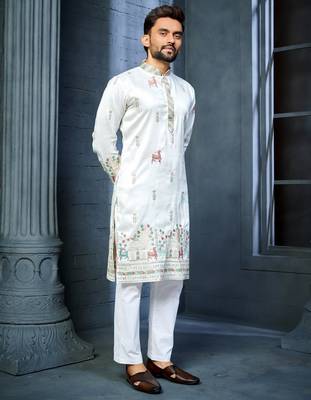 Trendy daaman concept cotton kurta-pyjama for men's 1