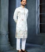 Trendy daaman concept cotton kurta-pyjama for men's
