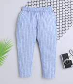 Blue cotton printed jogger for boys