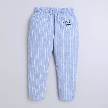 Blue cotton printed jogger for boys 3