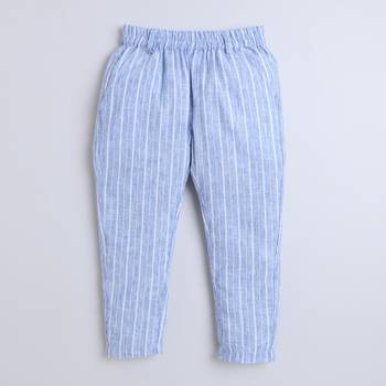 Blue cotton printed jogger for boys 4