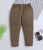Brown cotton printed jogger for boys