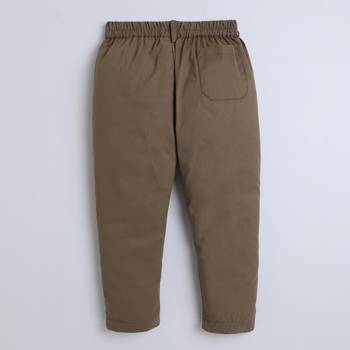 Brown cotton printed jogger for boys 3