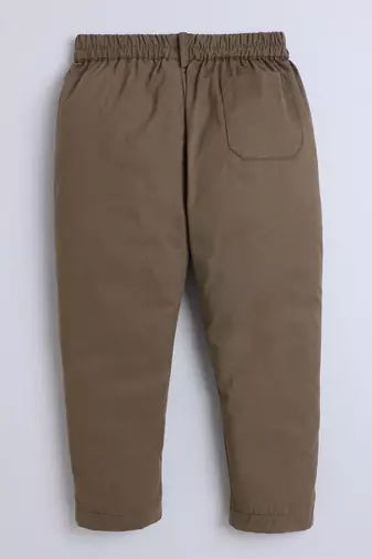 Brown cotton printed jogger for boys