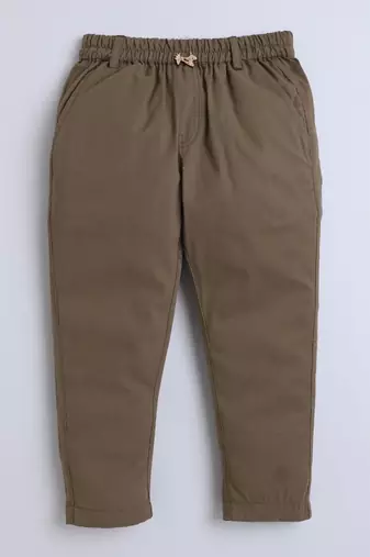 Brown cotton printed jogger for boys