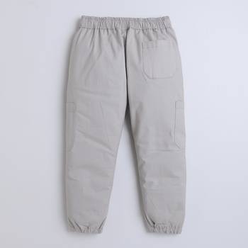 Grey cotton printed jogger for boys 3