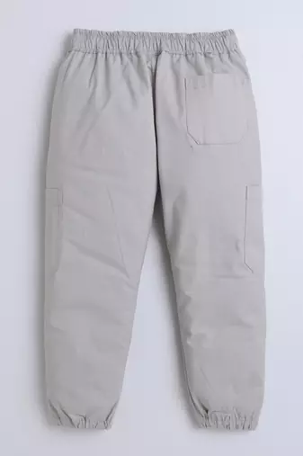 Grey cotton printed jogger for boys