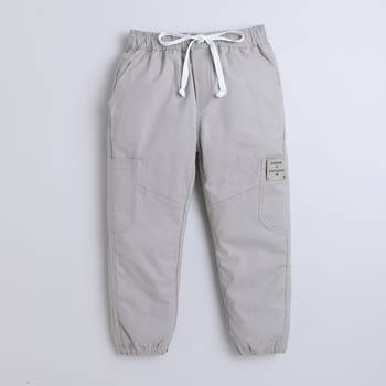 Grey cotton printed jogger for boys 4