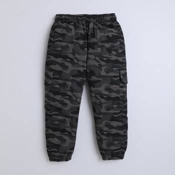 Grey cotton printed jogger for boys 3
