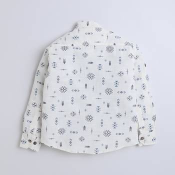 White cotton printed shirt for boys 2