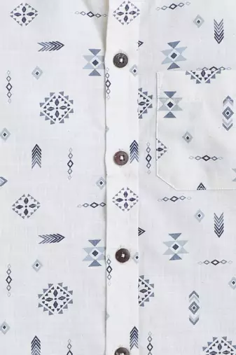 White cotton printed shirt for boys