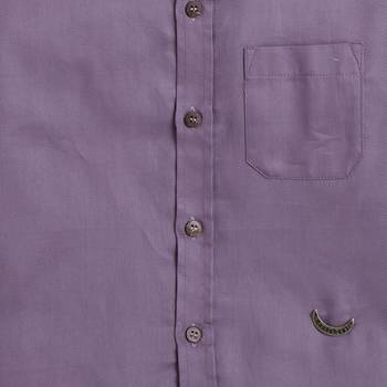 Purple cotton printed shirt for boys 3