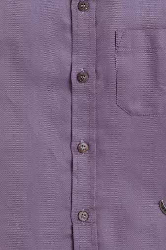 Purple cotton printed shirt for boys