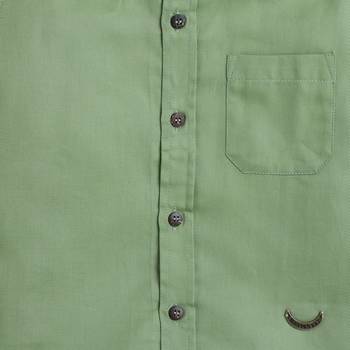 Green cotton printed shirt for boys 3