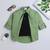 Green cotton printed shirt for boys
