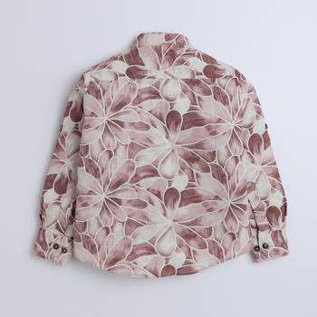 Brown cotton printed shirt for boys 2