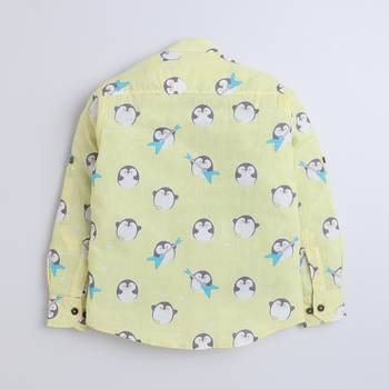 Yellow cotton printed shirt for boys 2