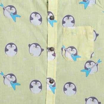 Yellow cotton printed shirt for boys 3