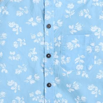 Blue cotton printed shirt for boys 3