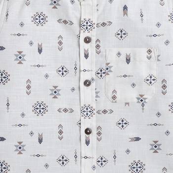 Beige cotton printed shirt for boys 3