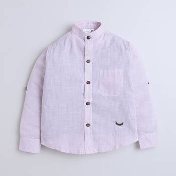 Pink cotton printed shirt for boys 1