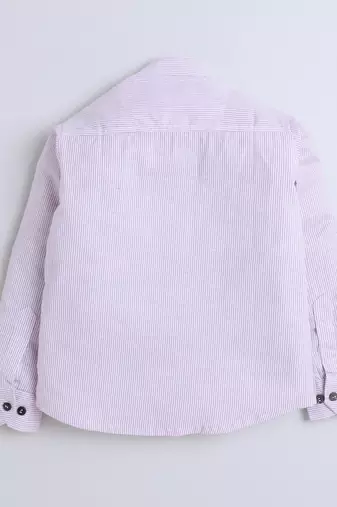 Pink cotton printed shirt for boys