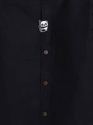 Black cotton printed shirt for boys 2
