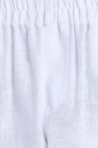 White cotton printed kurta pajama for boys
