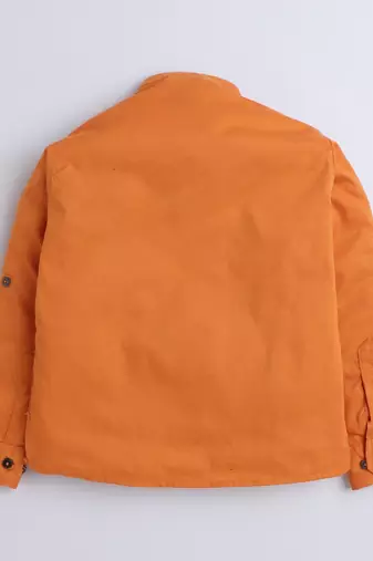 Orange cotton printed kurta pajama for boys