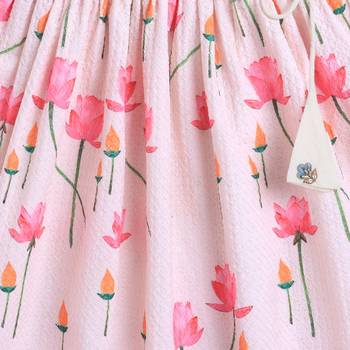 Pink cotton printed lehnga choli for girls 2