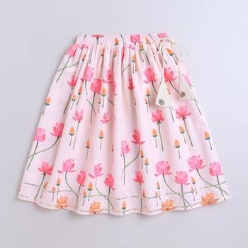 Pink cotton printed lehnga choli for girls 3