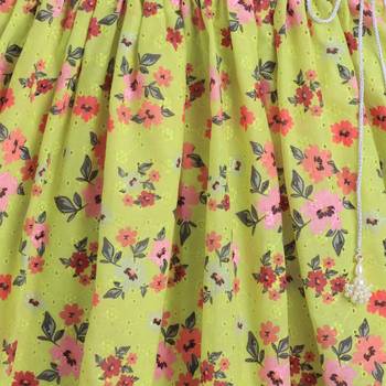 Green cotton printed lehnga choli for girls 2