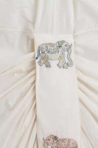 White cotton printed kurta and dhoti for boys