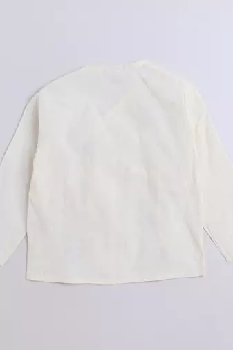 White cotton printed kurta and dhoti for boys