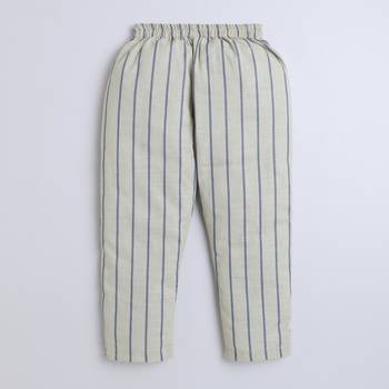 Blue cotton printed shirt and pant set for boys 3