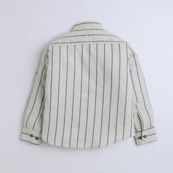 Blue cotton printed shirt and pant set for boys 5