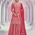 Elegant pink embroidered palazzo suit with heavy dupatta