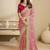 Pink embroidery and glitter cords fendi fabric saree with embroidered silk blouse fabric