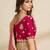 Pink embroidery and glitter cords fendi fabric saree with embroidered silk blouse fabric