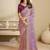 Purple embroidery and glitter cords fendi fabric saree with embroidered silk blouse fabric
