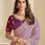 Purple embroidery and glitter cords fendi fabric saree with embroidered silk blouse fabric