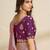 Purple embroidery and glitter cords fendi fabric saree with embroidered silk blouse fabric