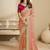 Peach embroidery and glitter cords fendi fabric saree with embroidered silk blouse fabric