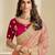 Peach embroidery and glitter cords fendi fabric saree with embroidered silk blouse fabric