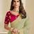 Pista embroidery and glitter cords fendi fabric saree with embroidered silk blouse fabric